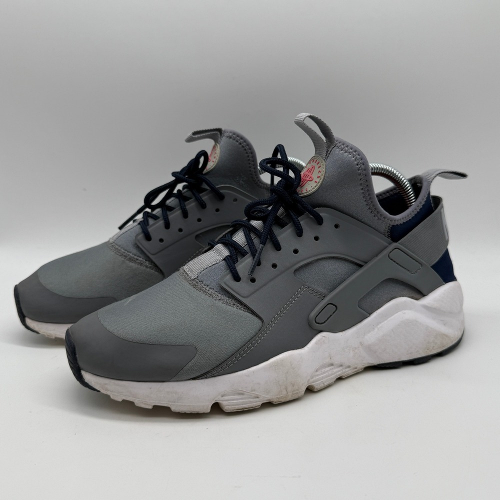 Nike Air Huarache Ultra Women 8.5 Grey Navy 819685-013 Running Shoes